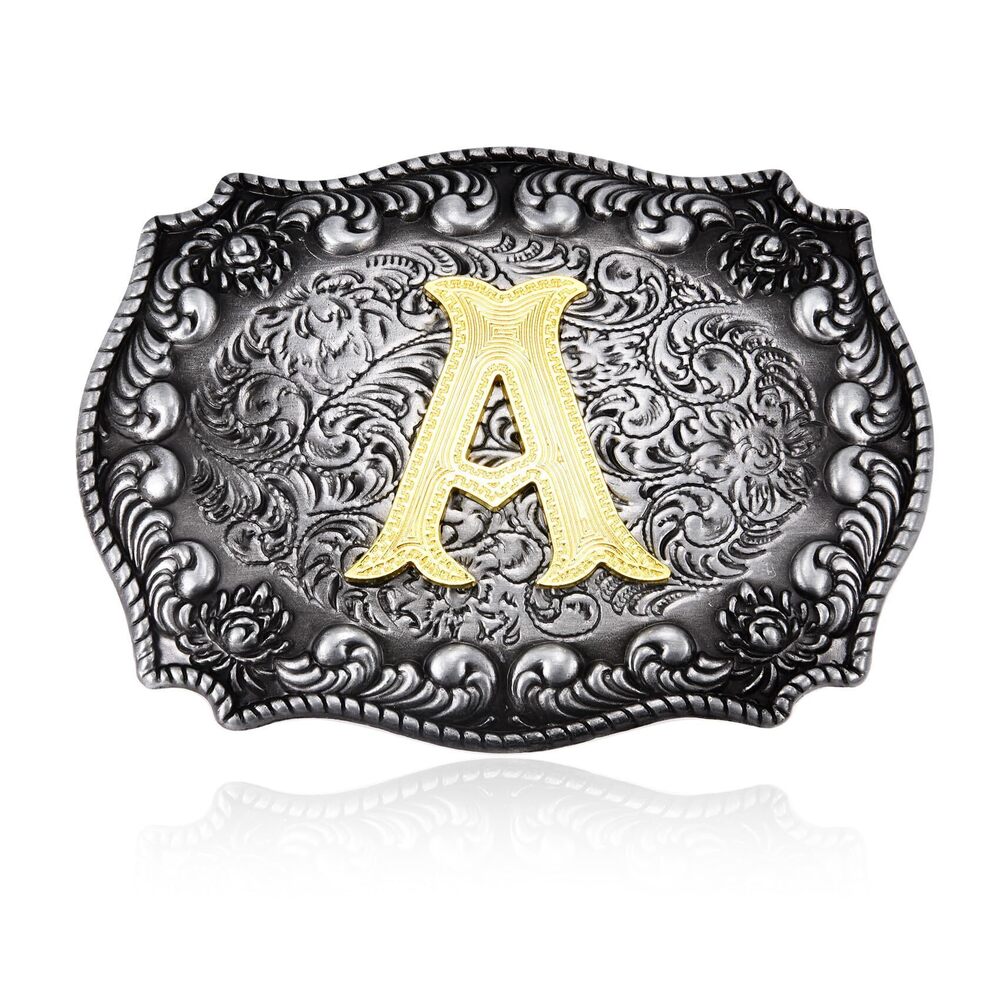 5781 Western Initial Letters Belt Buckle ABCDEFG to Z Alphabet Letters Belt